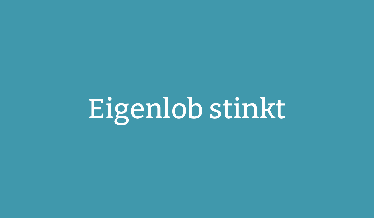 Stinkt nicht. Ran an die Komplimente!